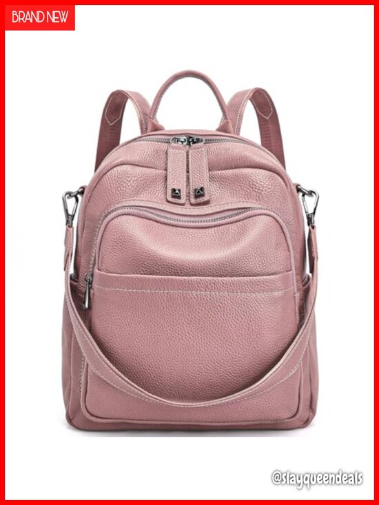 Genuine Leather Women\'s Convertible Backpack Purse Anti-Theft Travel Handbag